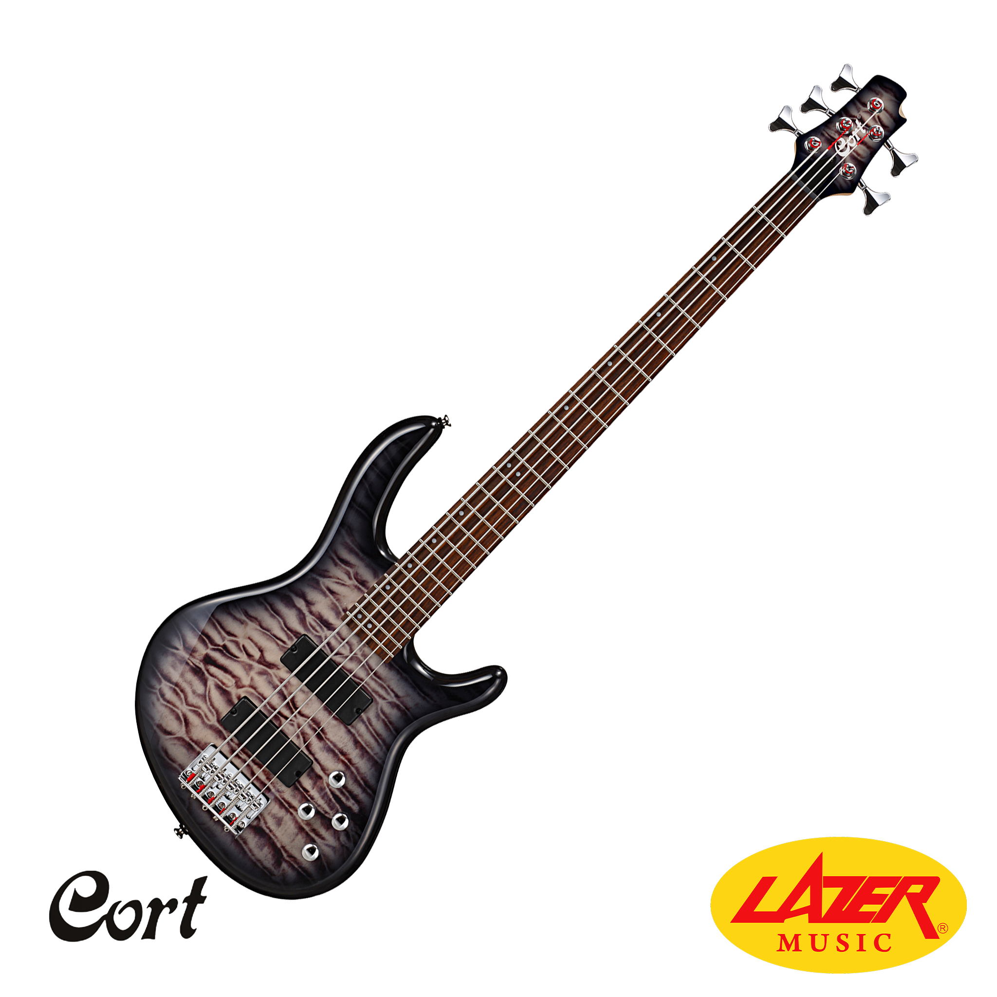 Cort Action DLX V Plus Bass Guitar (Grey)